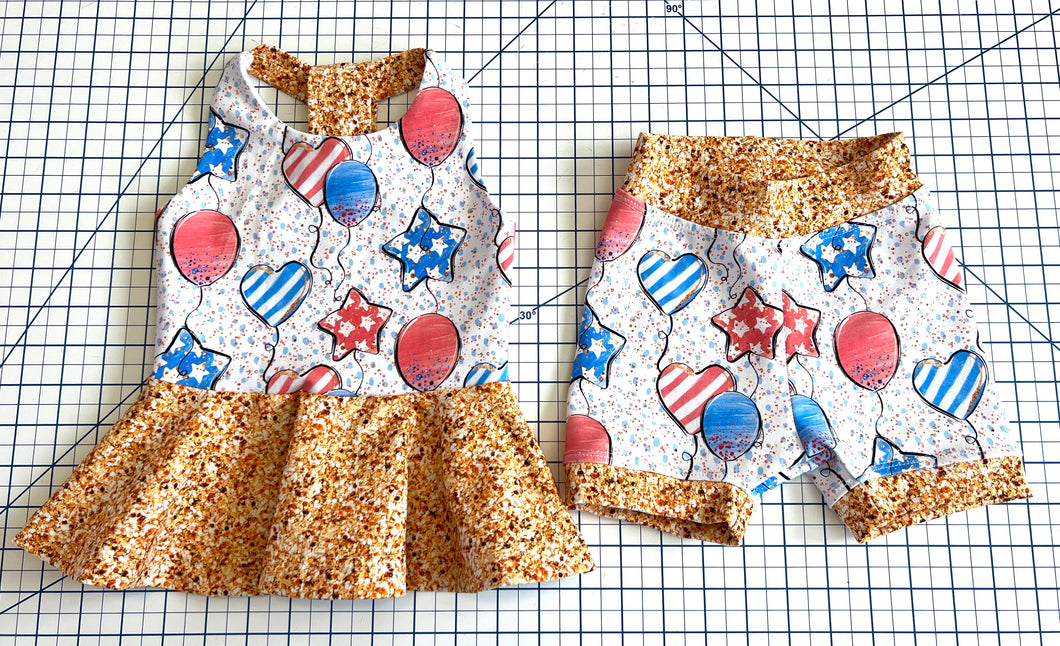 Patriotic Balloons Peplum Set