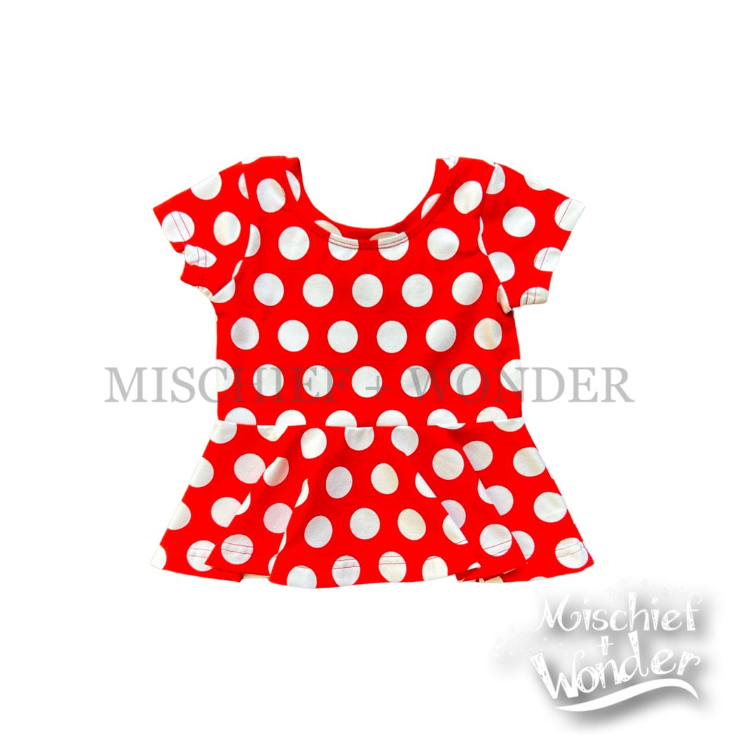 MM Red Dot Peplum Top